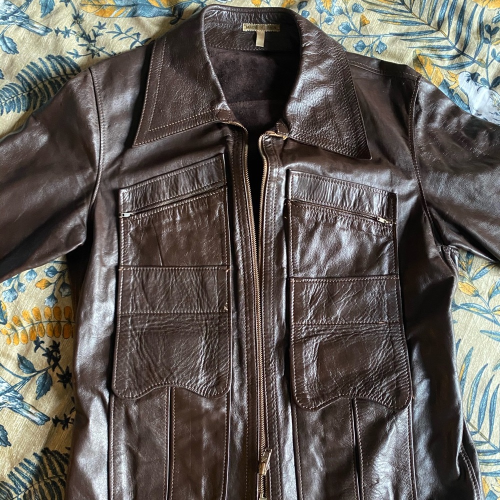 Demian brown leather jacket, size 40